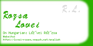 rozsa lovei business card